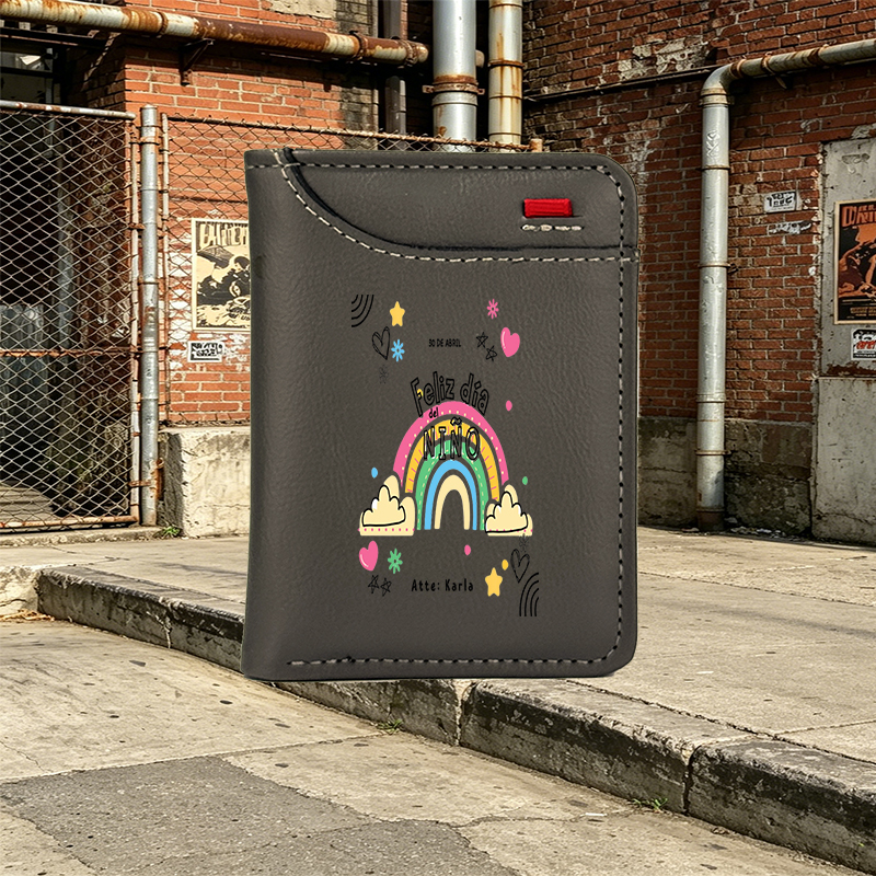 Unisex Vertical Wallet with Rainbow and 