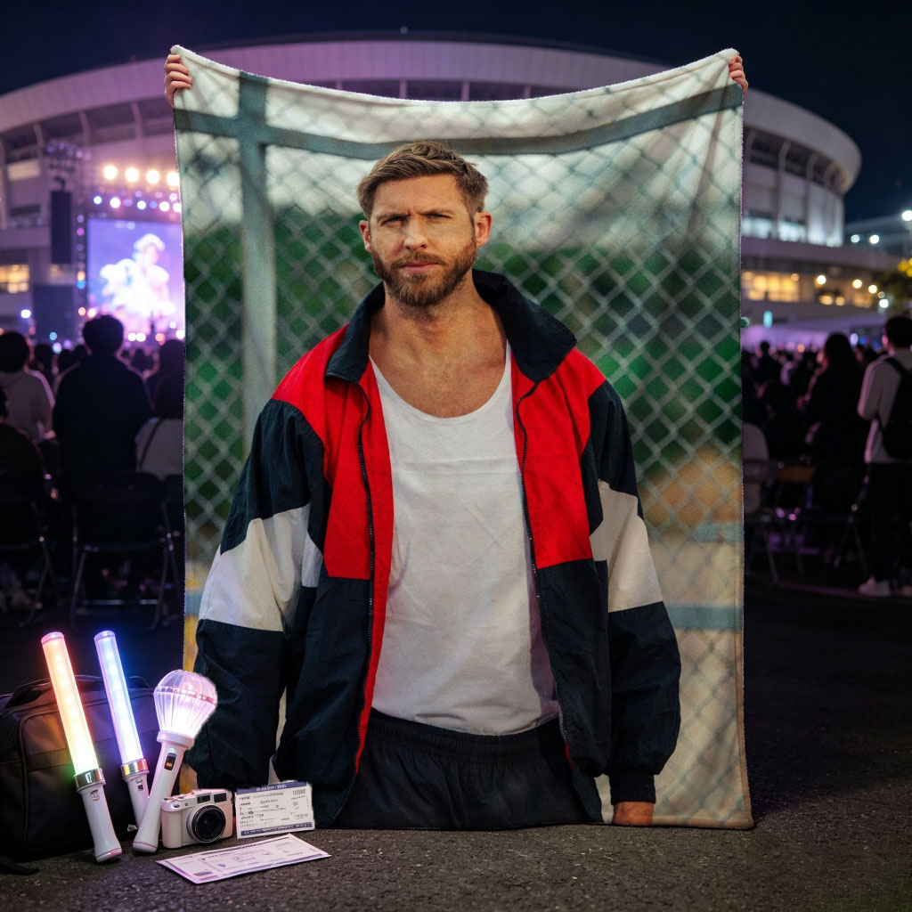 Ryan Gosling in Urban Outfit Standing by Chain-Link Fence - Blankets
