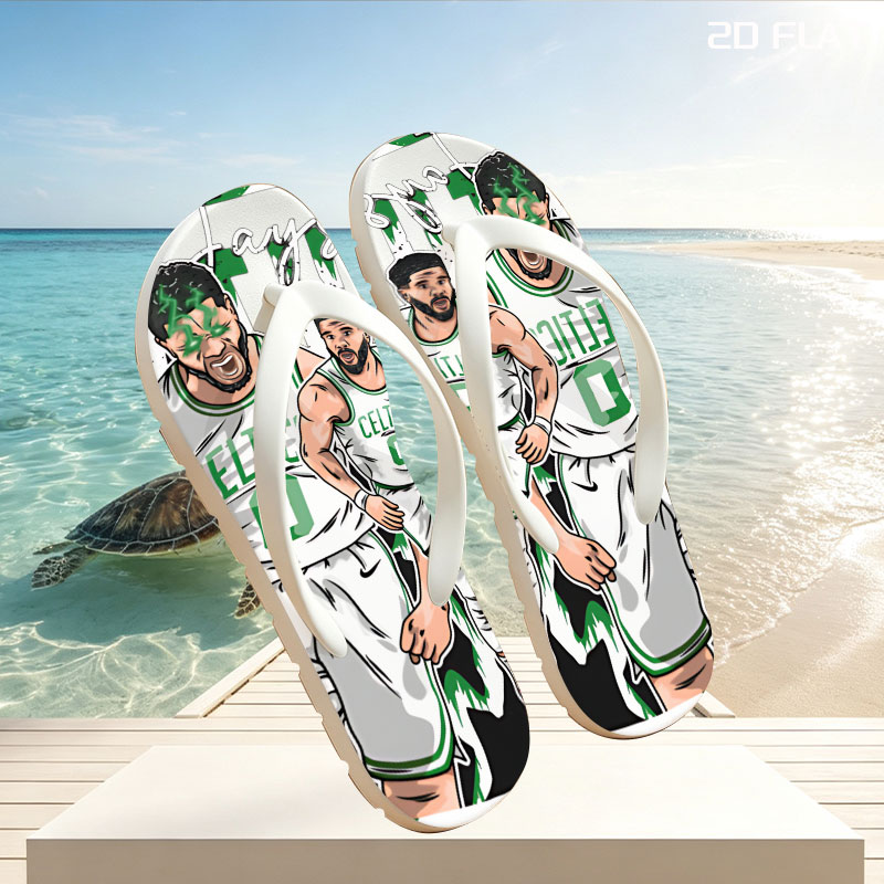 Jayson Tatum in Celtics Uniform, Basketball Action Art -  flip-flops