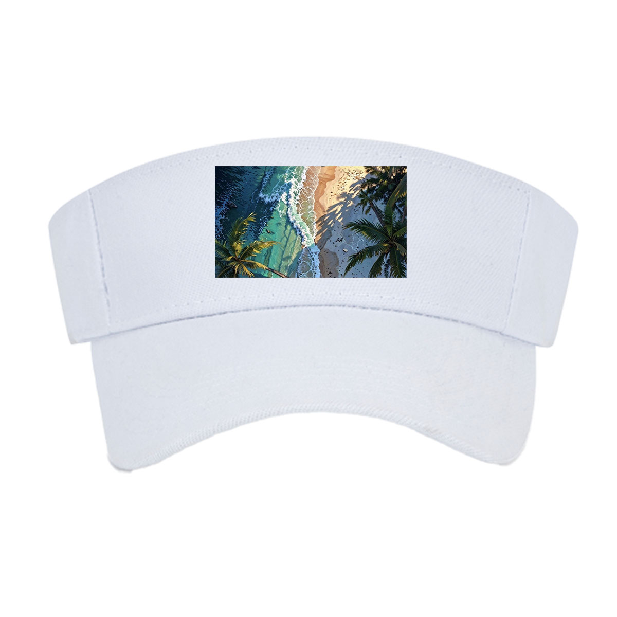 Tropical Beach with Palm Trees and Crystal Clear Waves -  Visor cap