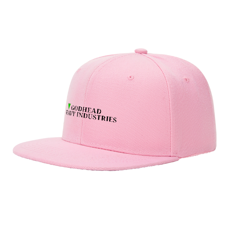 Flat Brim Baseball Cap Godhead Heavy Industries Logo Print Streetwear Underground Skate Style for Basketball Court Skate Park Urban Riders Rappers Streetwear Enthusiasts