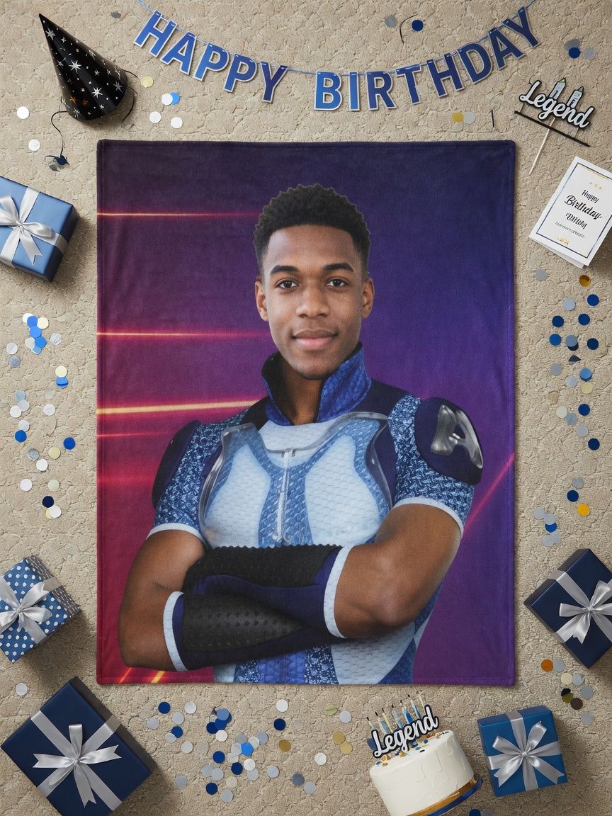 Custom Photo Face Blanket Personalized Superhero Flannel Throw Ultra Soft Anti-Pilling Cozy Bedding Keepsake Gift