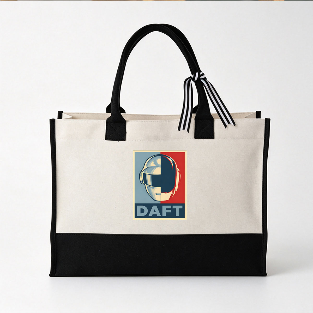 Daft Punk Helmet Art Poster - Canvas patchwork gift tote bag