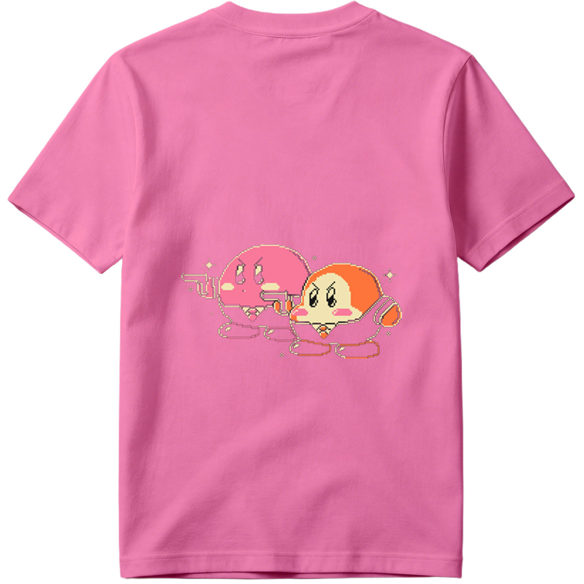 Kirby and Waddle Dee in Pixel Art Style - Tee