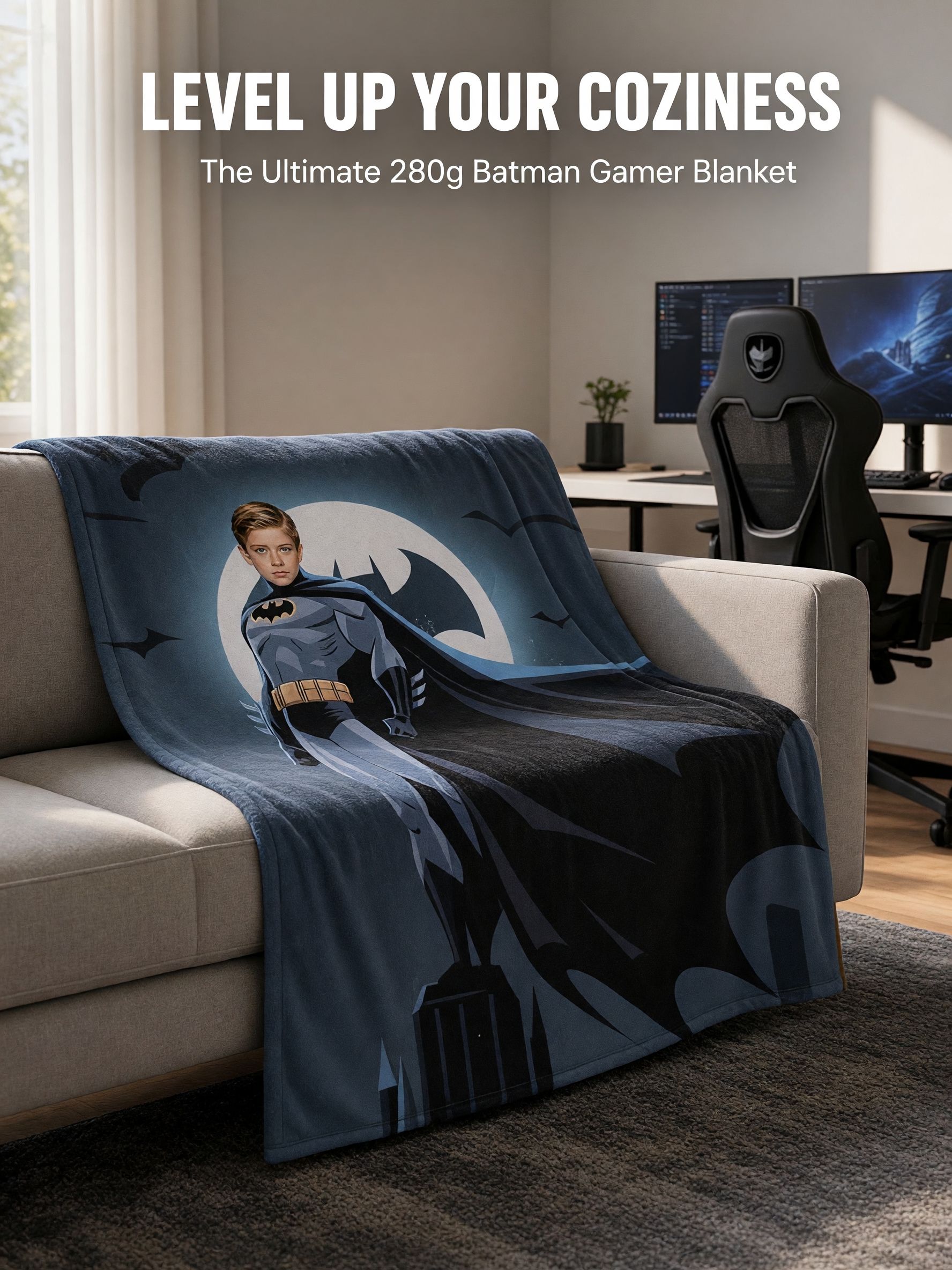 Custom Photo Superhero Flannel Fleece Blanket Soft Personalized Comic Throw Ideal Keepsake Gift for Kids and Teens