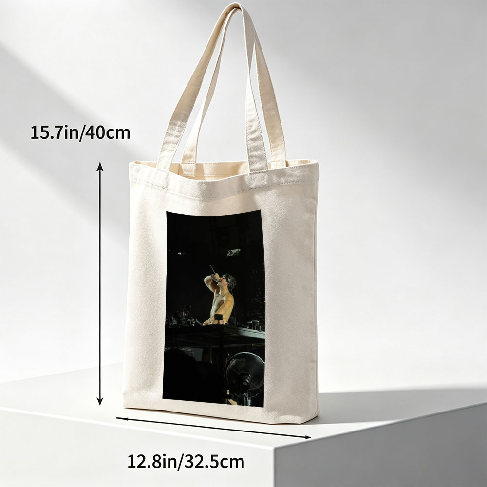 The Weeknd Performing Shirtless on Stage with Microphone - Canvas tote bags
