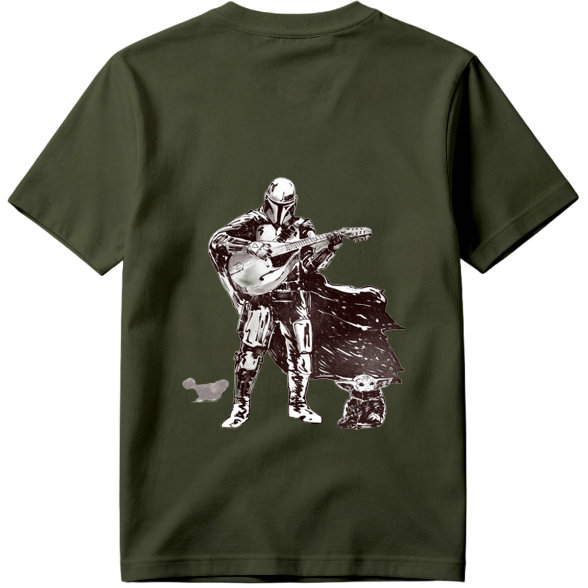 The Mandalorian Playing Mandolin with Grogu - Tee