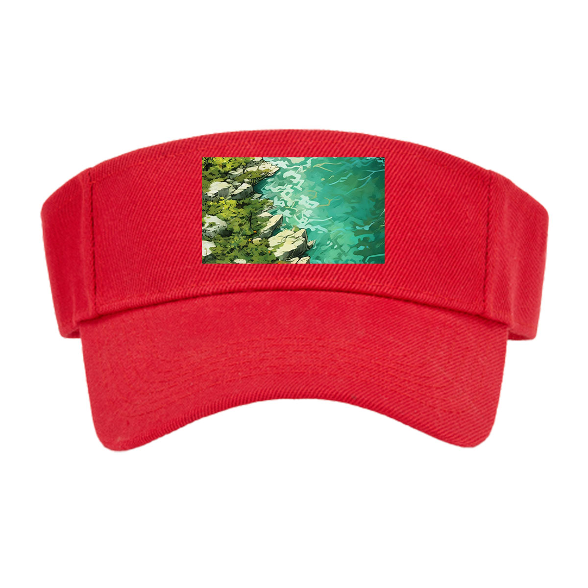 Crystal Clear River Winding Through Rocky Landscape -  Visor cap