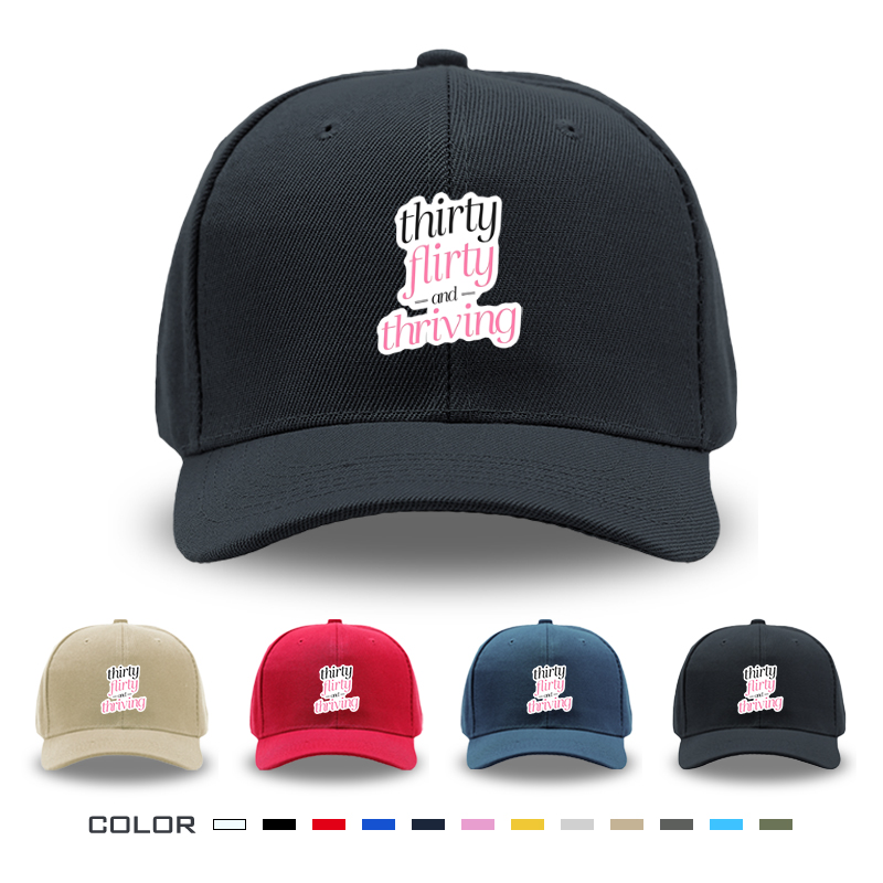 1pc New Baseball Cap Thirty Flirty and Thriving Print Unisex Adjustable Hat for Outdoor Activities Adults Fashion Statement Casual Wear