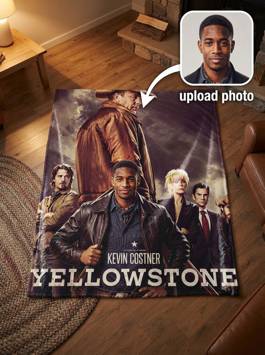 Custom Photo Flannel Fleece Throw Blanket Personalized Western Drama Fan Keepsake Cozy Couch Cover