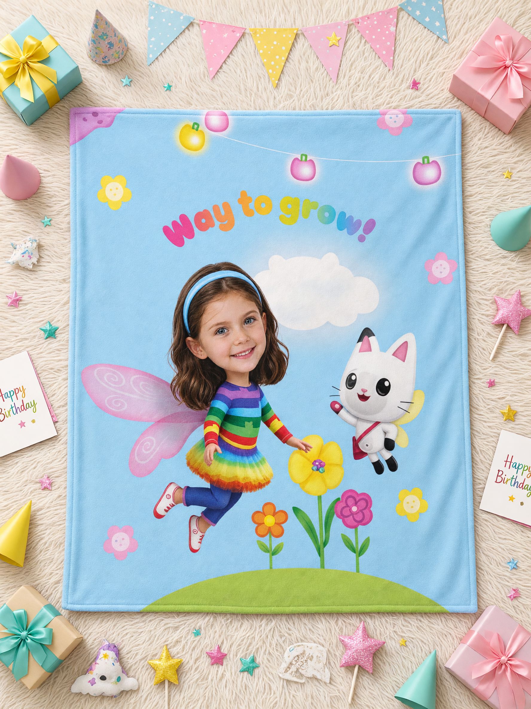 Custom Face Blanket Personalized Fairy Photo Ultra Soft Flannel Throw Lightweight Cozy Bedding Ideal Gift