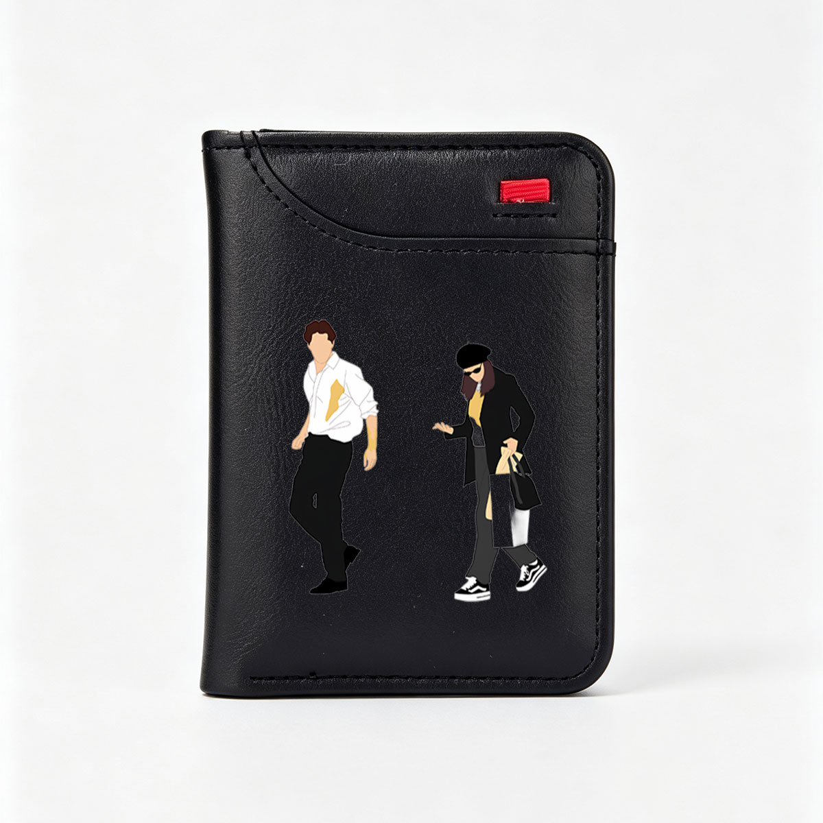 Fashionable Couple in Urban Style Walk - Vertical Style Wallet