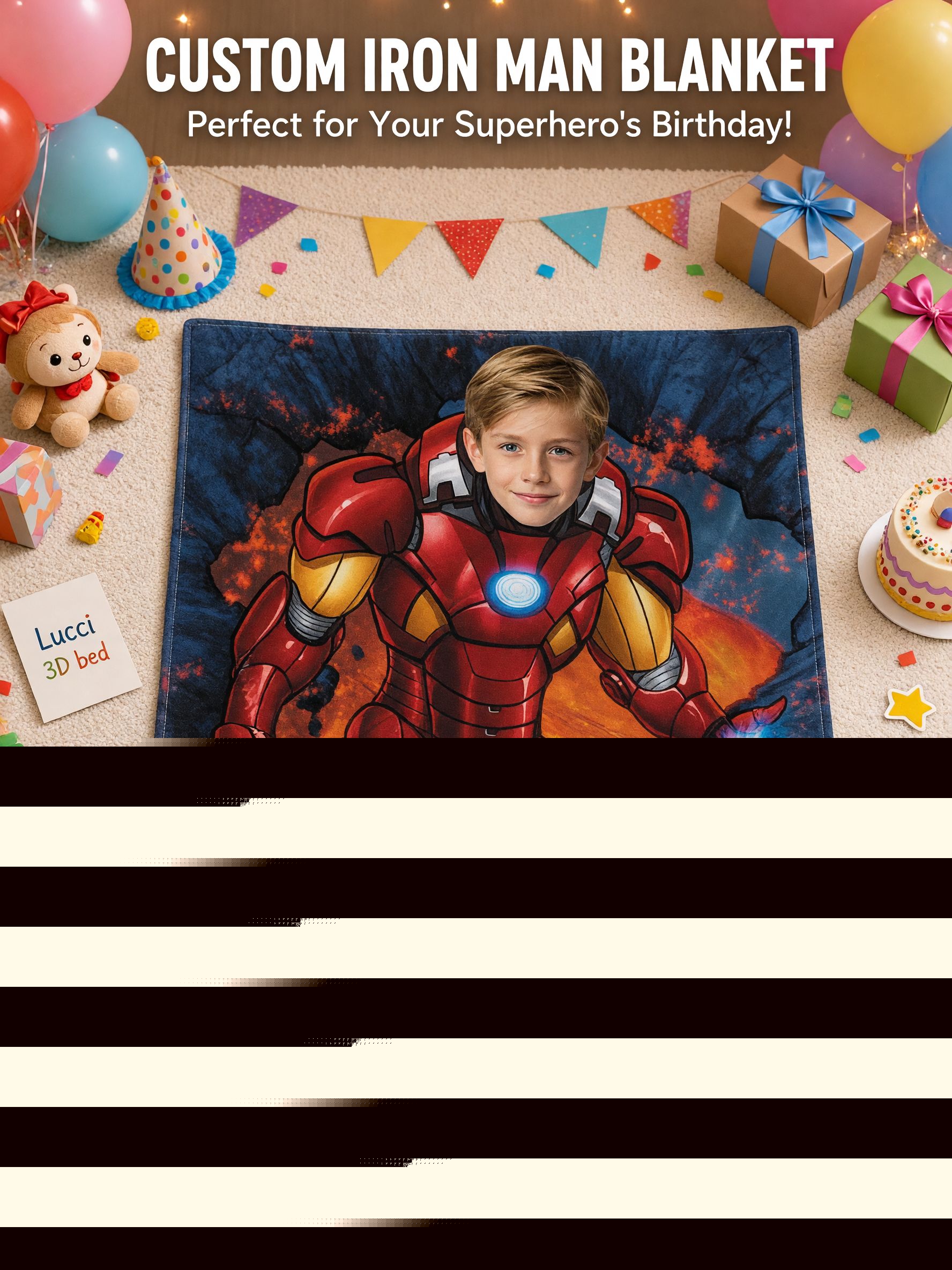 Personalized Superhero Face Photo Blanket Custom Flannel Fleece Throw Soft Anti-Pilling Bed Couch Travel Cozy Gift