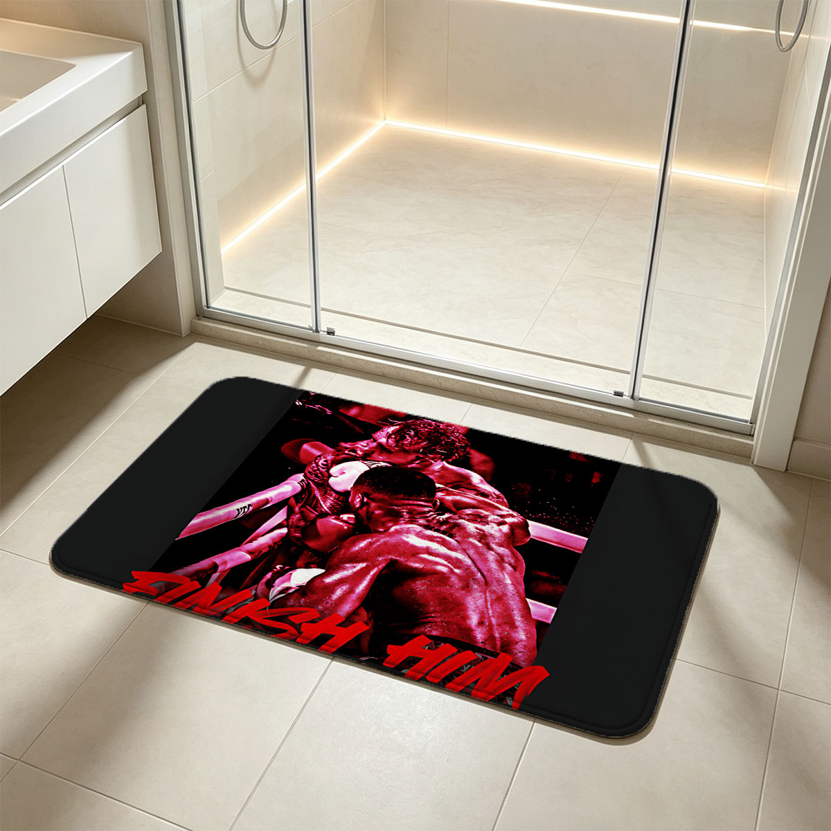 Finish Him: Boxing Match Intensity - Flannel floor mat
