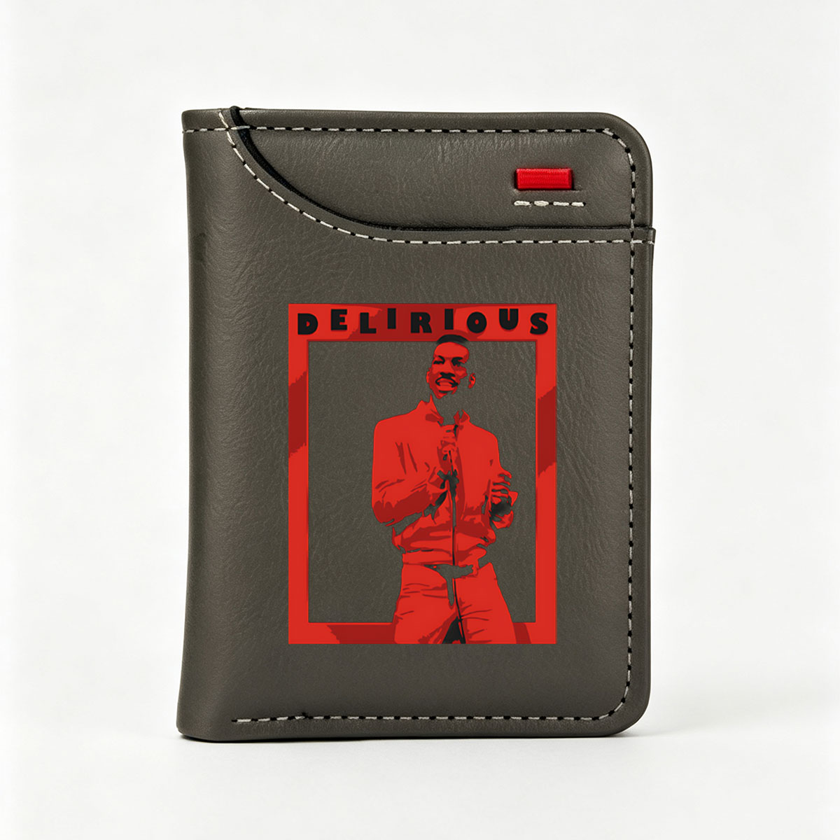 Delirious: A Stand-Up Comedy Performance by a Male Comedian on Stage - Vertical Style Wallet