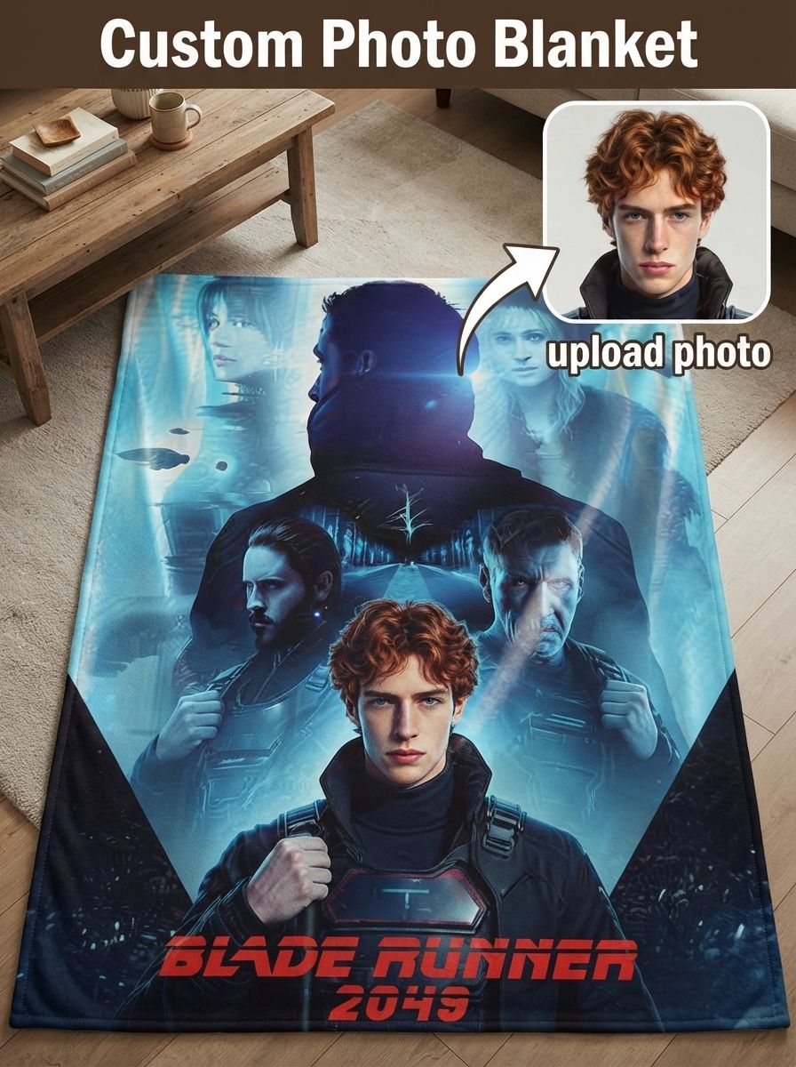 Custom Photo Face Blanket Ultra Soft Flannel Throw Personalized Movie Poster Bed Couch Fleece