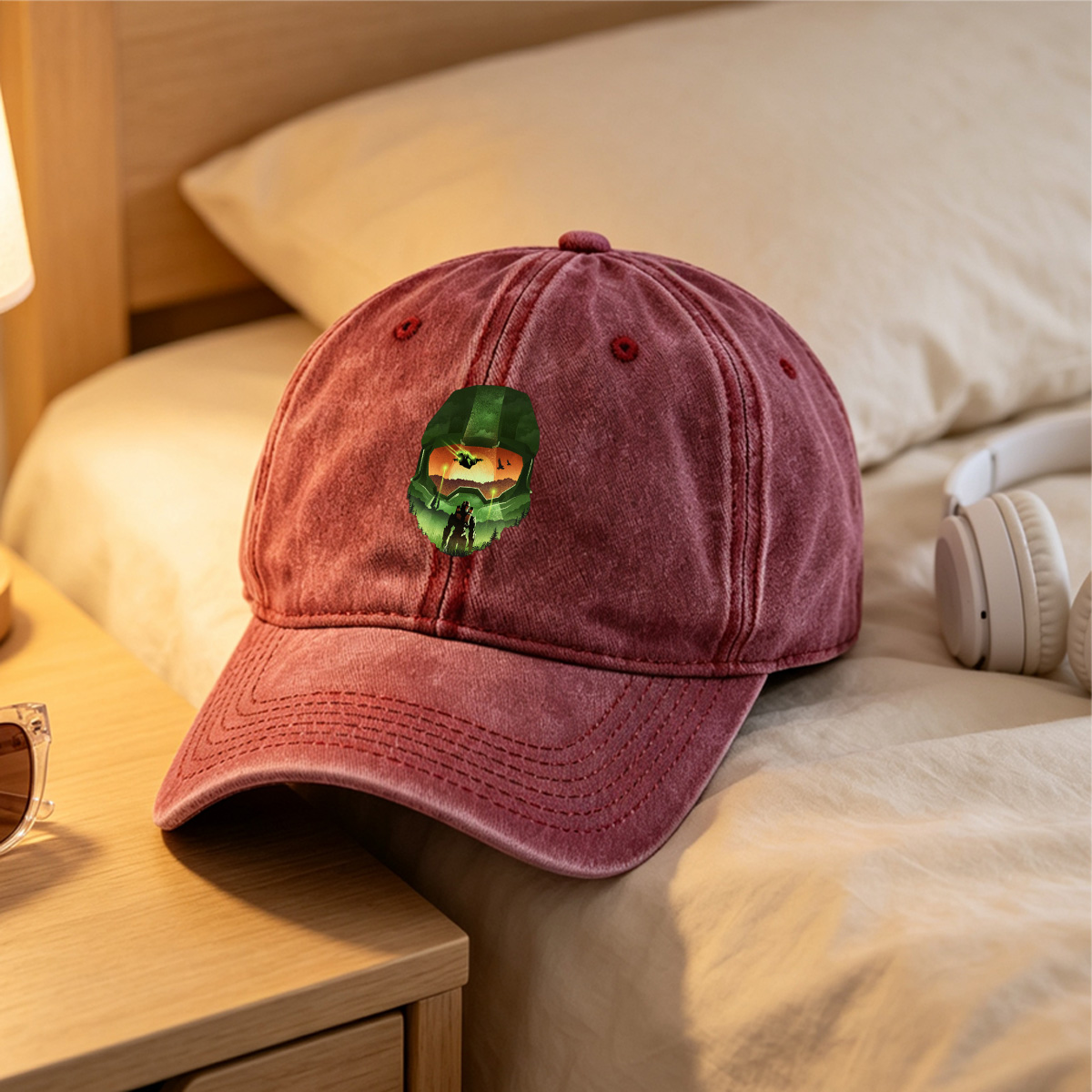 Halo: Master Chief and the Forerunner Landscape - Washed Denim - Baseball Cap