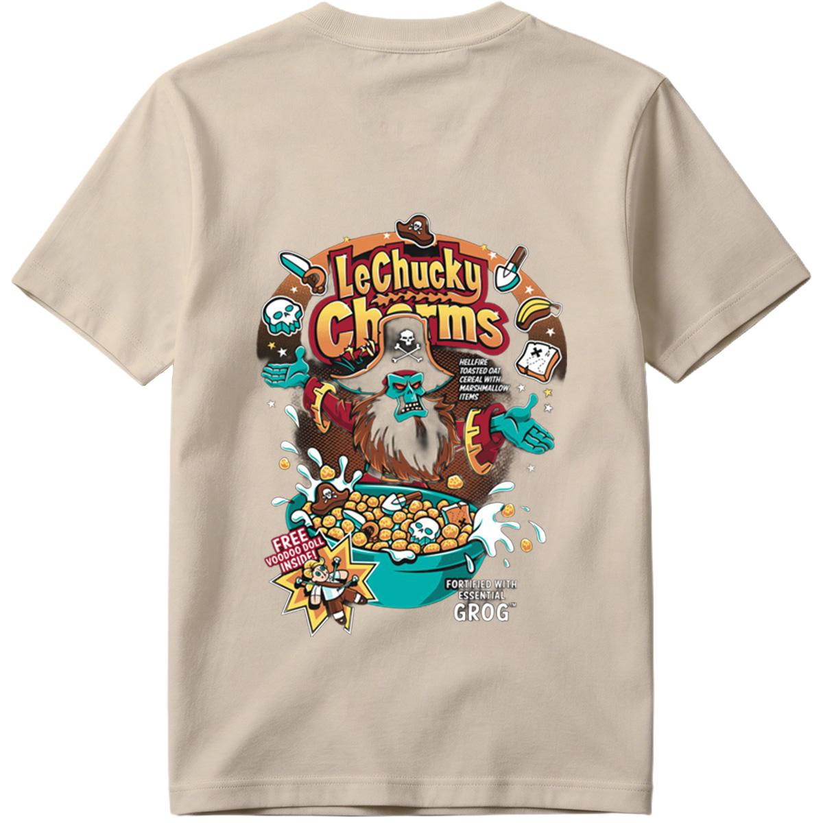 LeChucky Charms: Hellfire Toasted Oat Cereal with Voodoo Doll and Grog - Tee