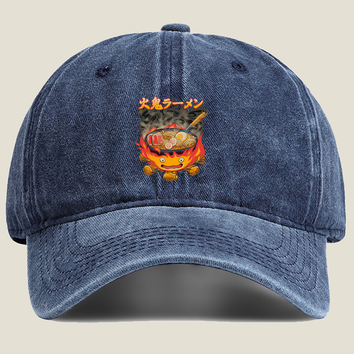 Fire Demon Ramen - Washed Denim - Baseball Cap