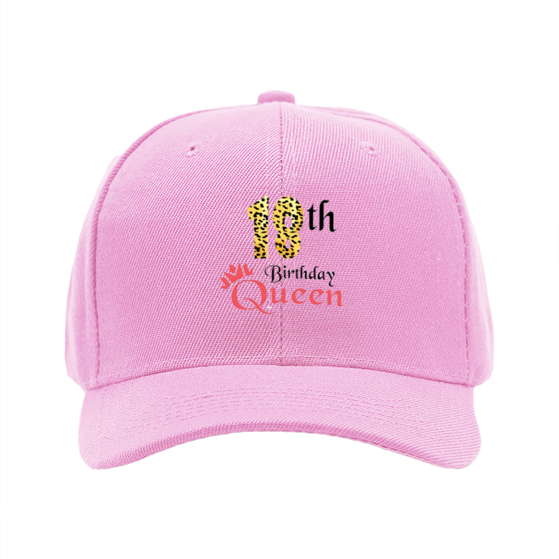 1pc New Leopard Print 18th Birthday Queen Baseball Cap Adjustable Unisex Hat for Party Celebration Adults Fashion Statement Accessory