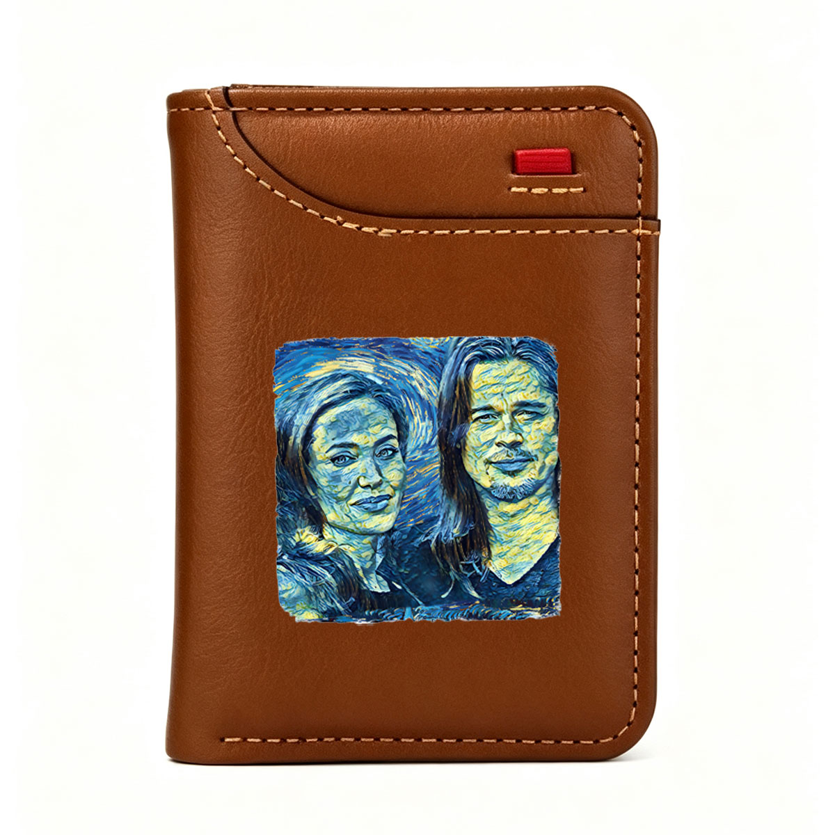 Van Gogh-Style Portrait of Two Individuals with Expressive Brushwork - Vertical Style Wallet