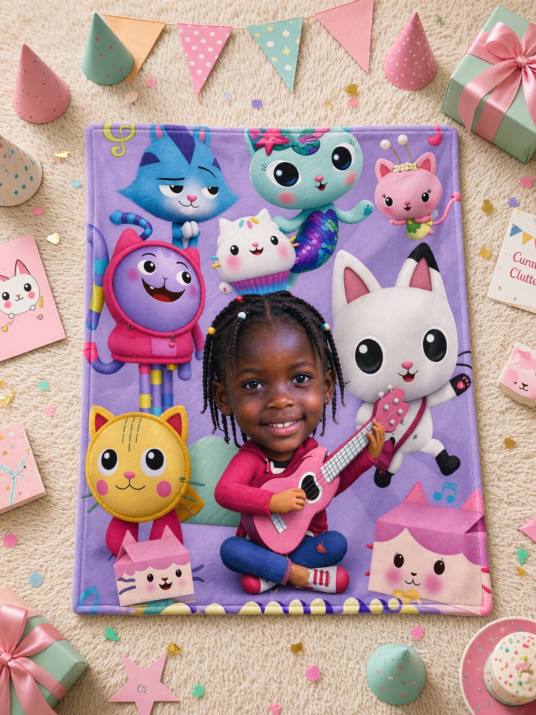 Custom Photo Face Blanket Soft Flannel Cartoon Throw Anti-Pilling Fleece Personalized Keepsake Gift for Kids