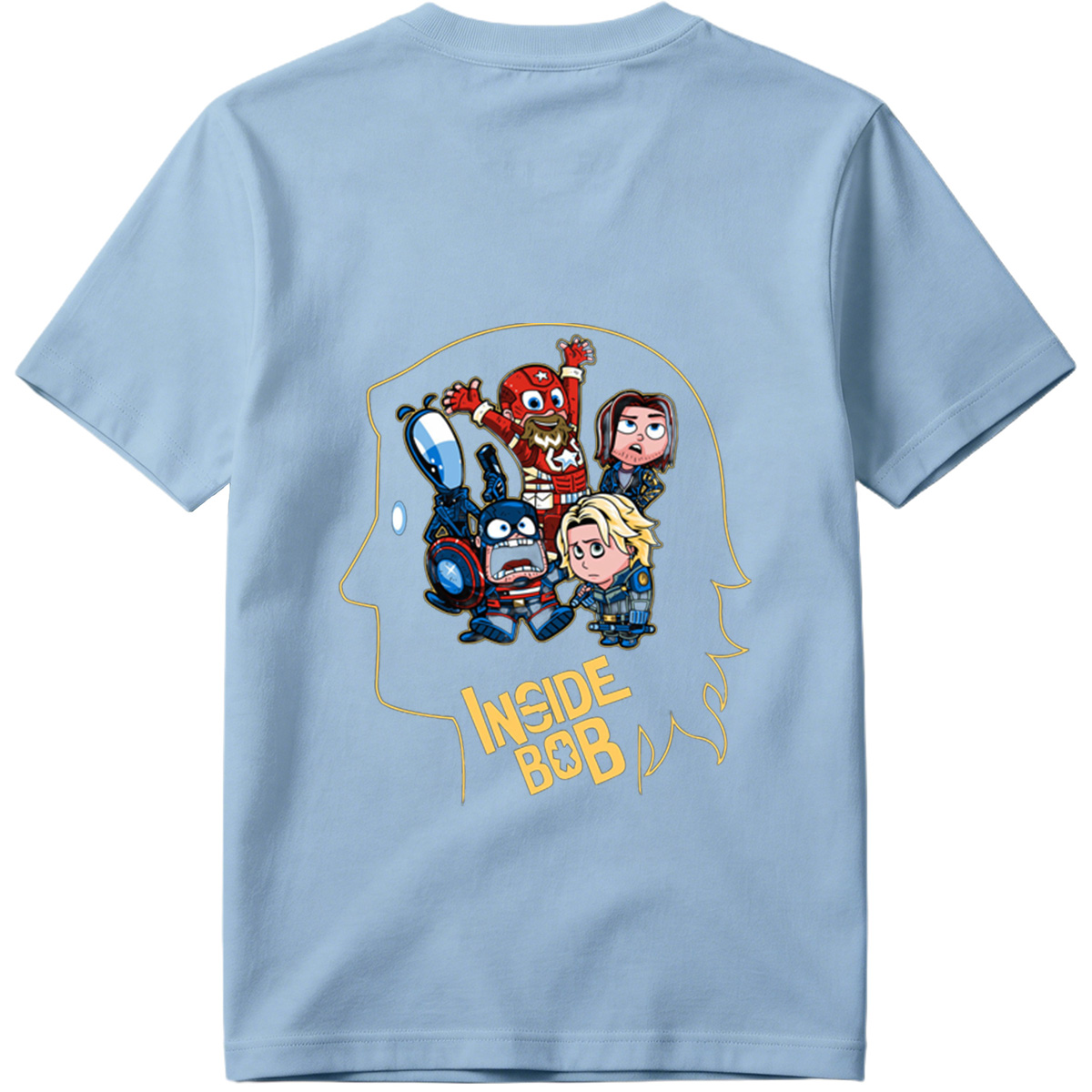Inside Bob: Captain America, Black Widow, and Thor in Chibi Style - Tee