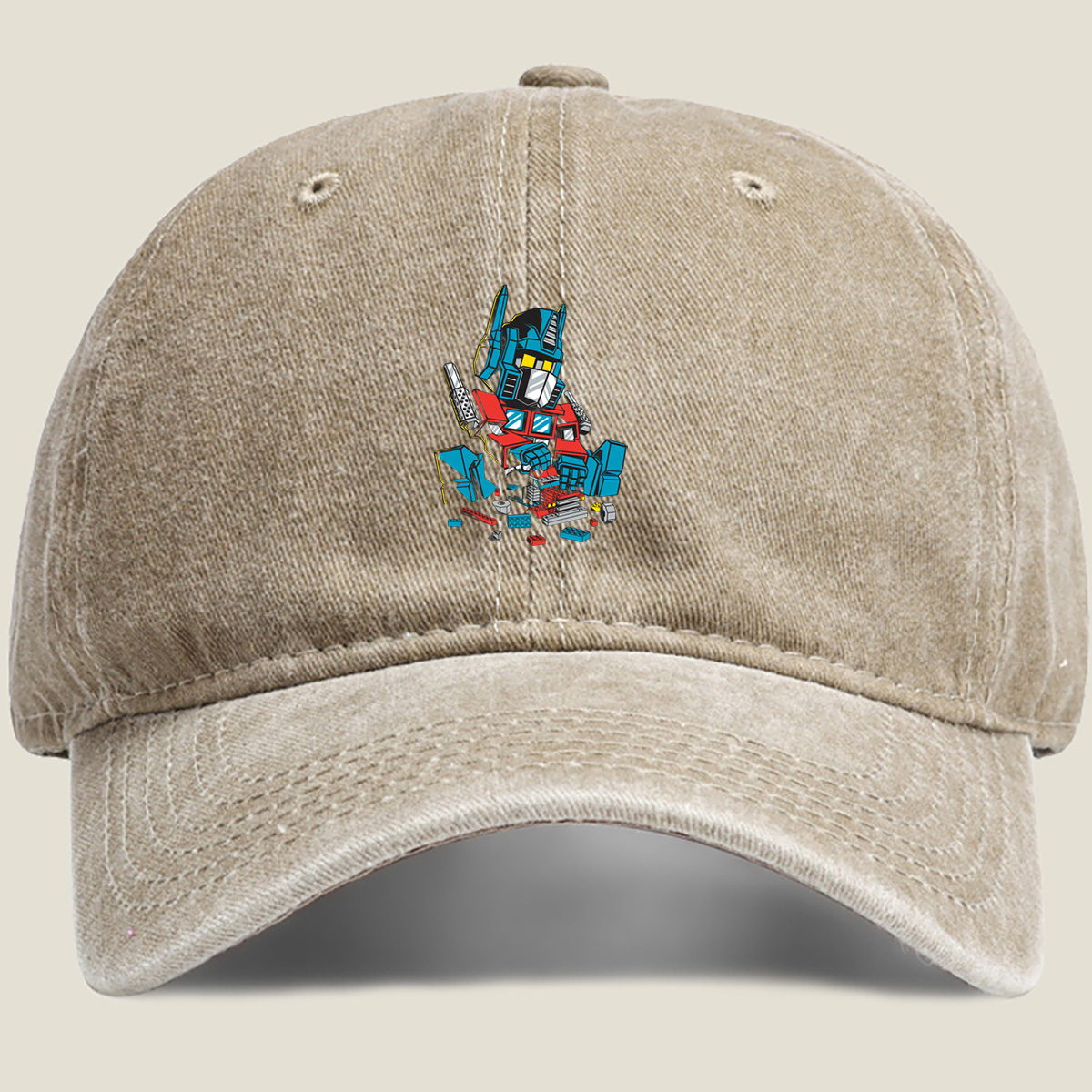 Transformers Optimus Prime LEGO Style - Washed Denim - Baseball Cap
