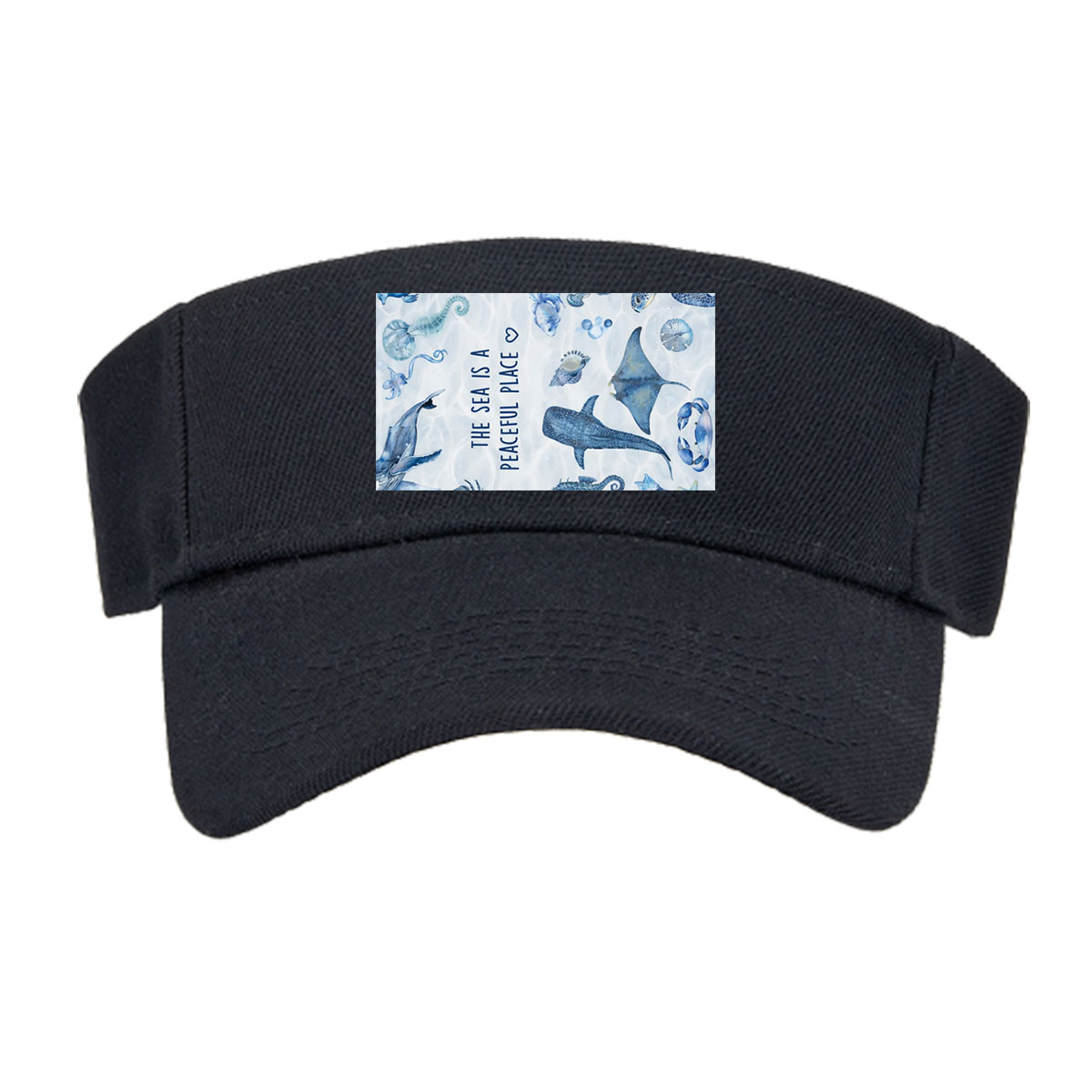 Underwater Serenity: Marine Life in Blue Hues -  Visor cap