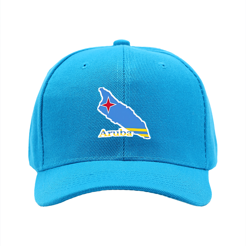 1pc New Baseball Cap with Aruba Map and Flag Print Unisex Adjustable Hat for Outdoor Travel and Casual Wear Adults and Teens
