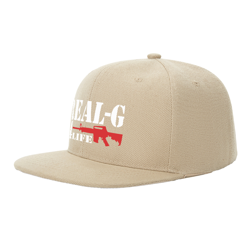 Flat Brim Baseball Cap Real G 4 Life Gun Graphic Streetwear Underground Skate Style for Basketball Court Urban Street Skate Park Hip Hop Riders and Rap Artists