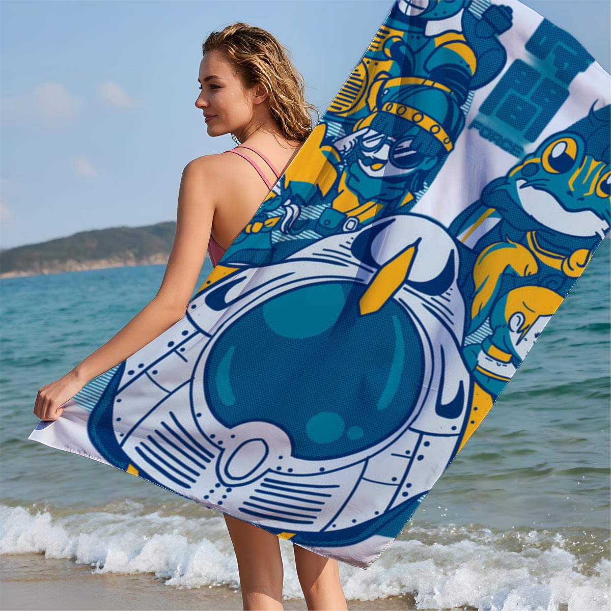 Mega Man X Characters: Zero, Alia, Sigma, and More in Action Pose - Beach towels