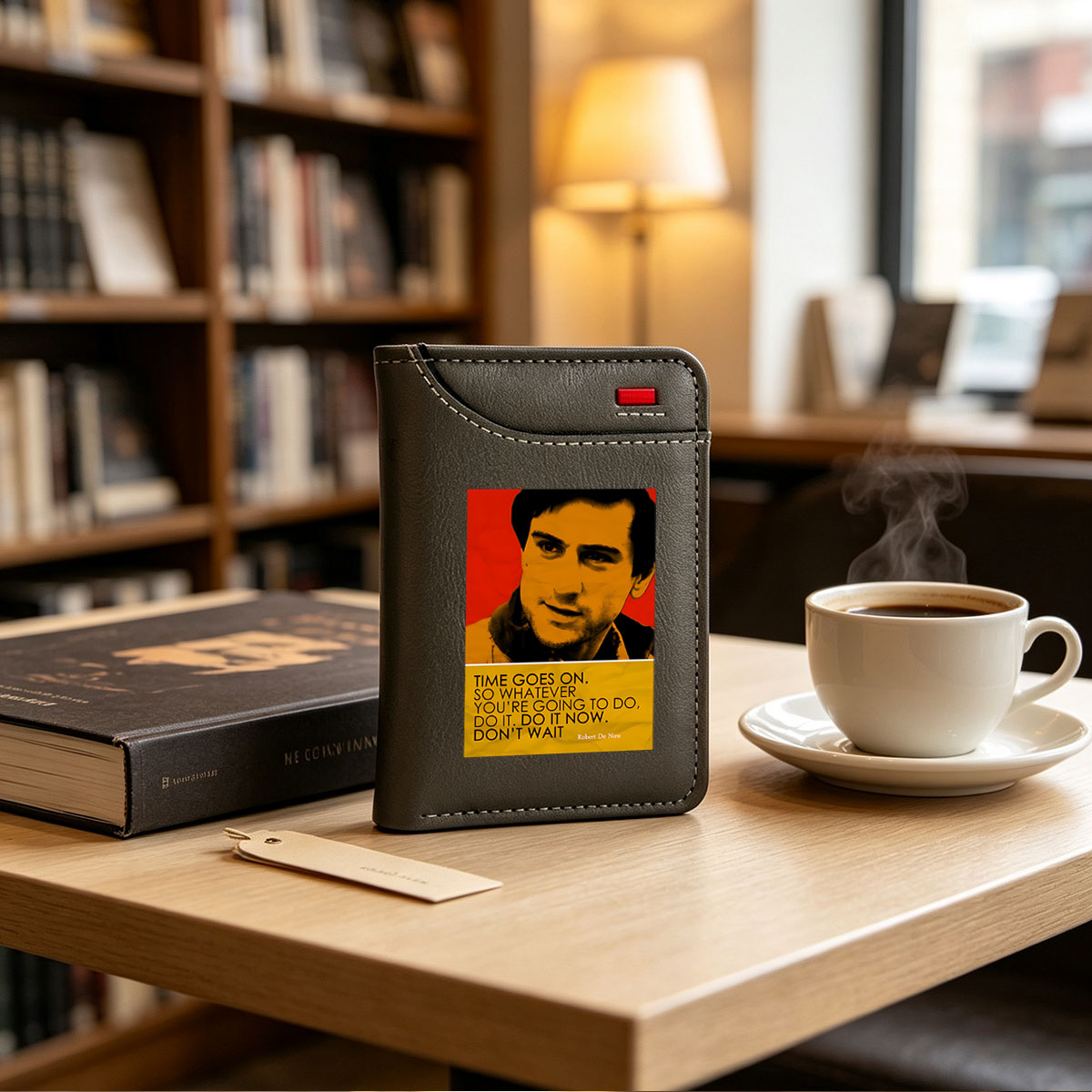 Robert De Niro Quote: Time Goes On, Do It Now - Vertical Style Wallet