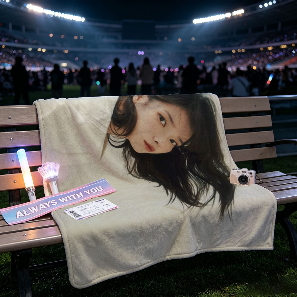 IU in a Minimalist Portrait with Soft Lighting and Neutral Background - Blankets