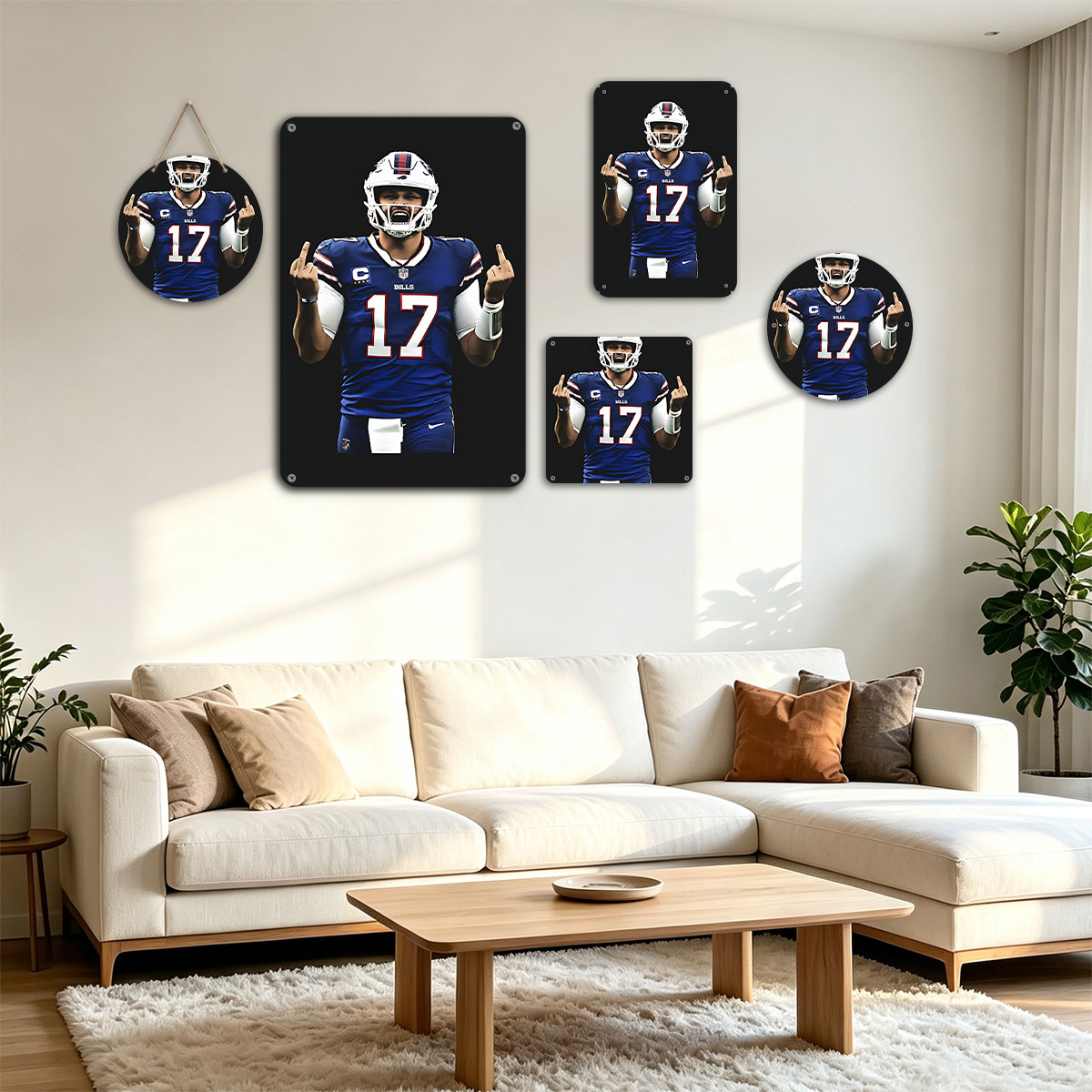 Josh Allen, Buffalo Bills QB #17, Captain, NFL Football Player - painting
