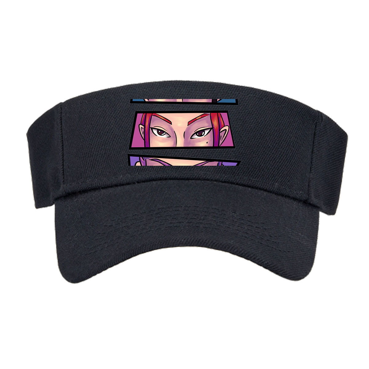 Three Anime Characters with Intense Eyes: Close-Up Portraits -  Visor cap