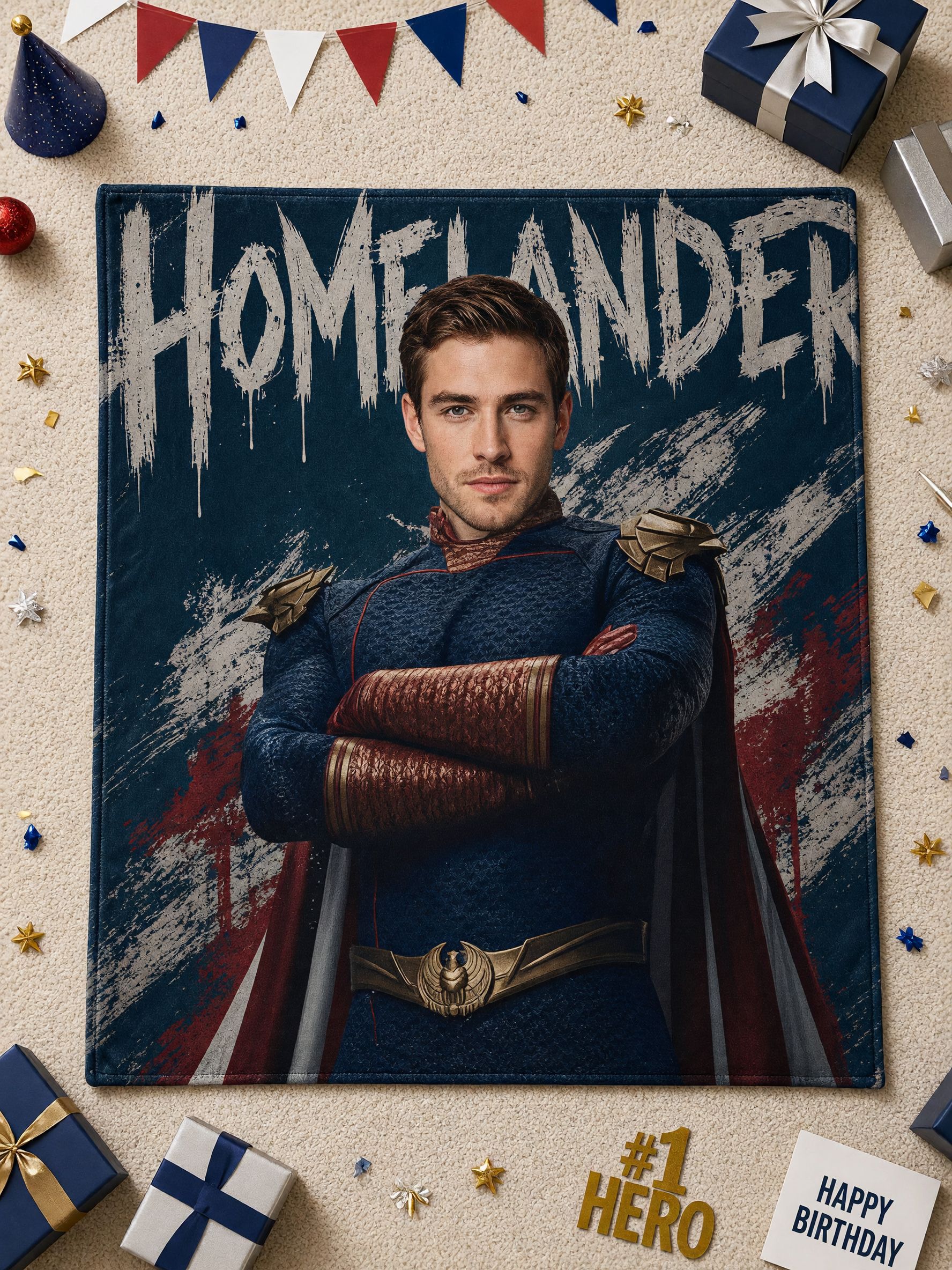 Custom Face Photo Flannel Fleece Blanket Personalized Hero Portrait Throw for Sofa Bed Cozy Novelty Gift for Him