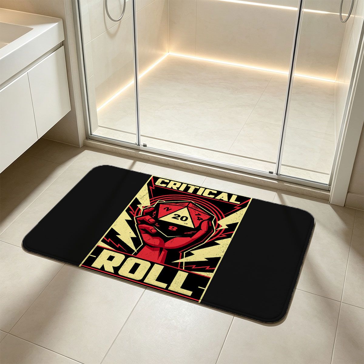 Critical Roll: D20 Dice Hand Poster - Flannel floor mat