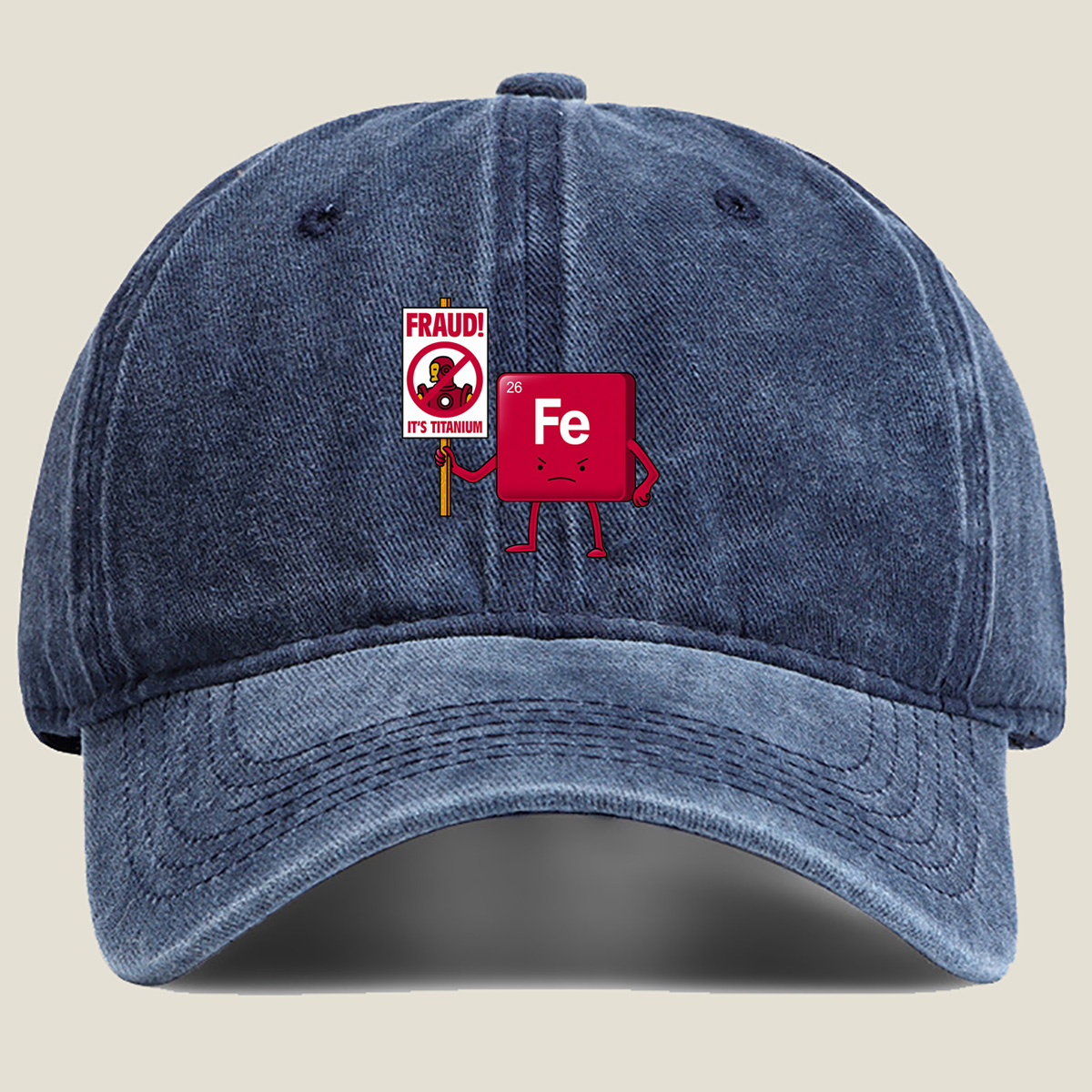 Iron Fe vs. Titanium Fraud - Washed Denim - Baseball Cap