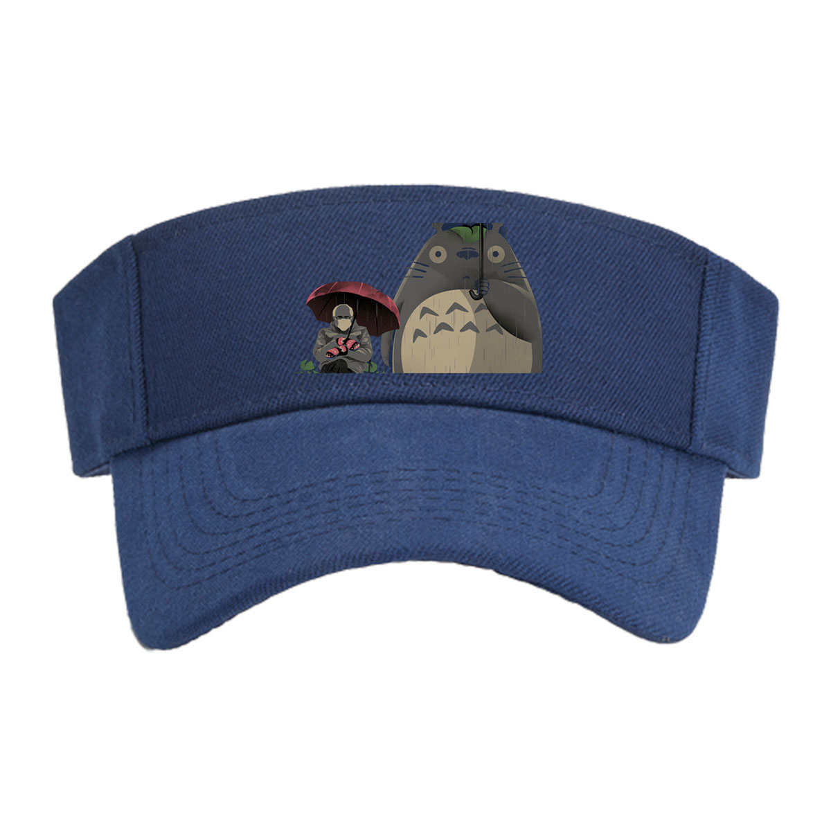 Totoro and a Person Under Umbrellas in the Rain -  Visor cap