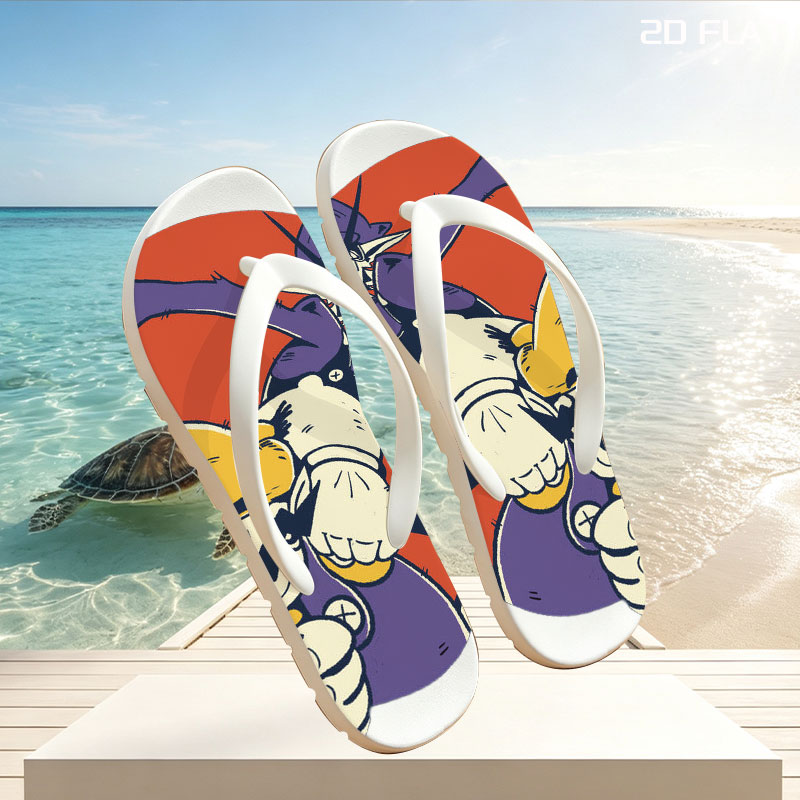 Wario and Waluigi in Action Pose -  flip-flops