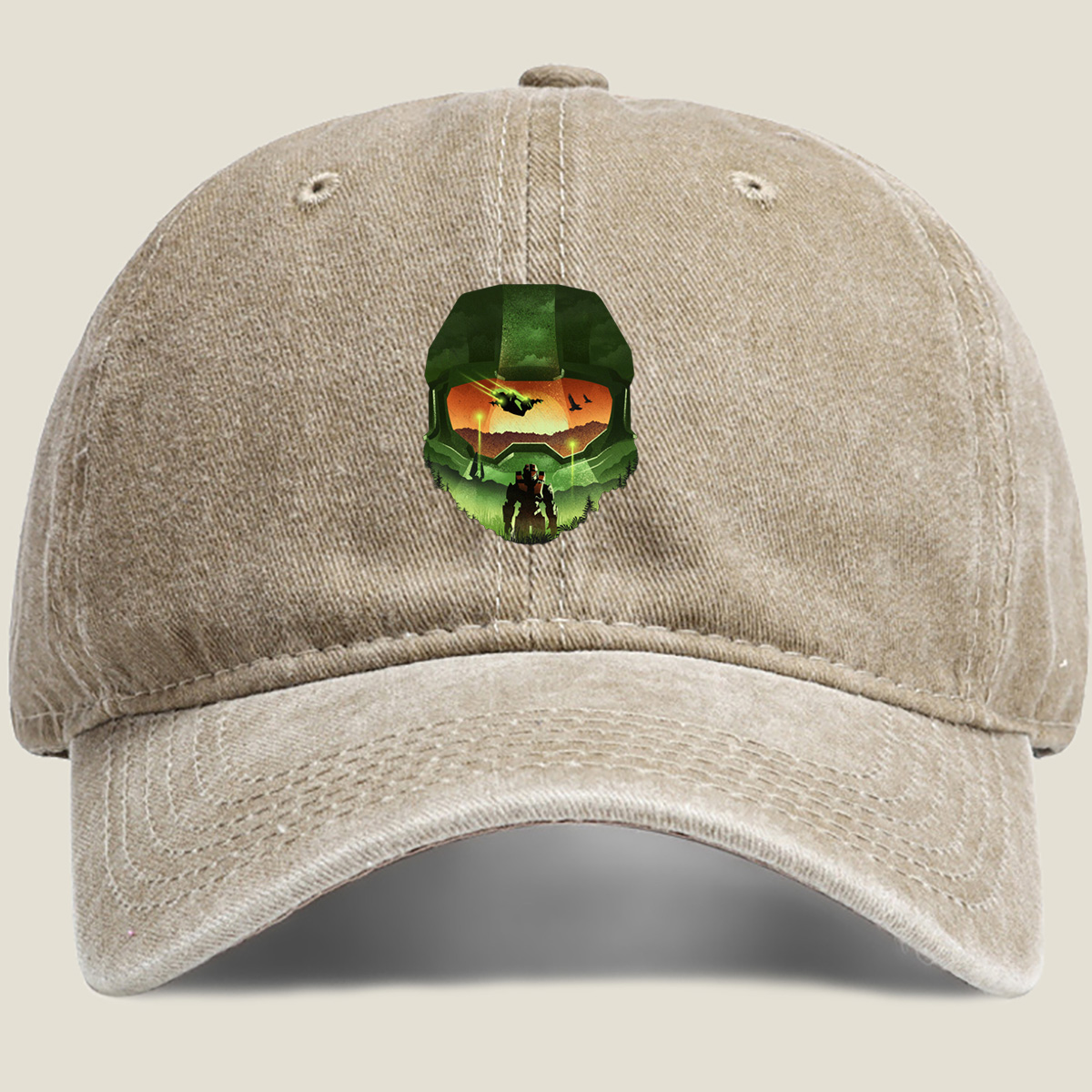 Halo: Master Chief and the Forerunner Landscape - Washed Denim - Baseball Cap