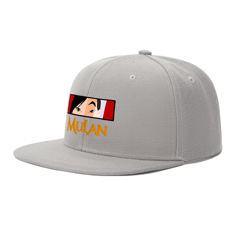Flat Brim Baseball Cap Mulan Face Graphic Streetwear Underground Skate Style for Basketball Court Skate Park Urban Scene Skaters Rappers Streetwear Enthusiasts
