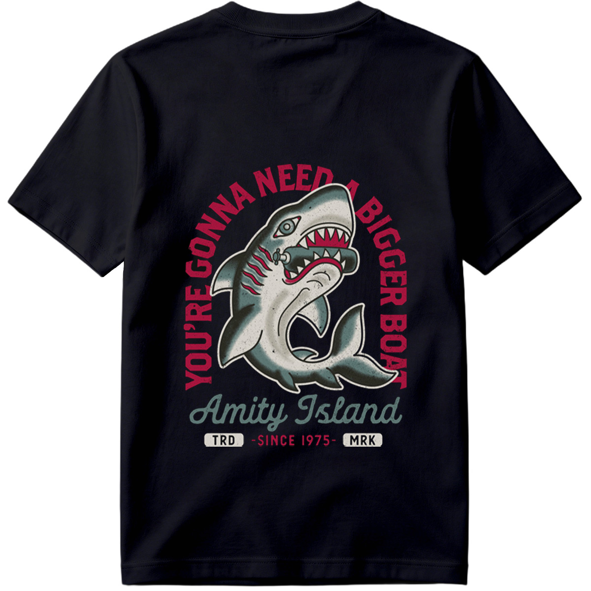 Jaws - Amity Island Shark Design - Tee