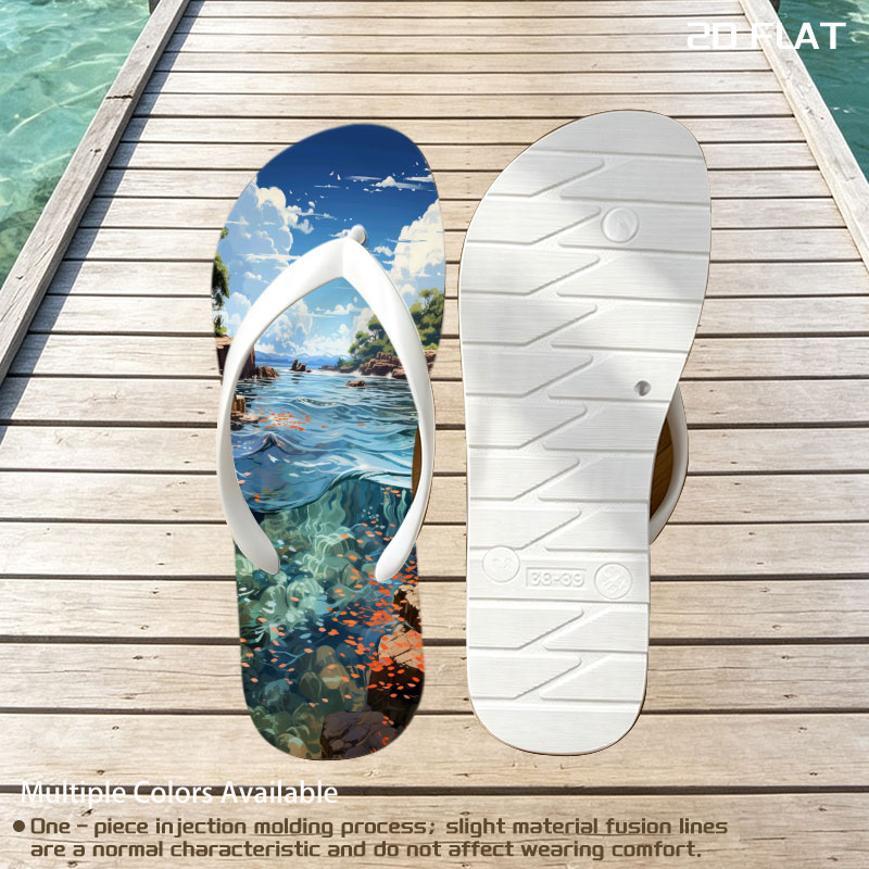 Crystal Clear Waters and Sky Reflections -  flip-flops
