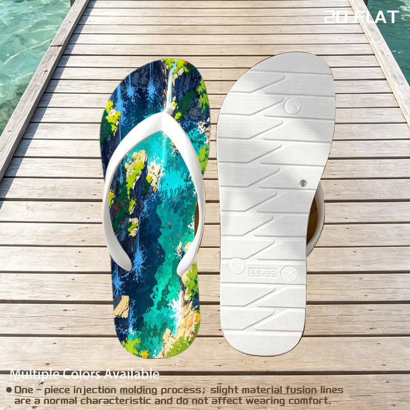 Crystal Clear Waterfalls in a Lush Canyon -  flip-flops