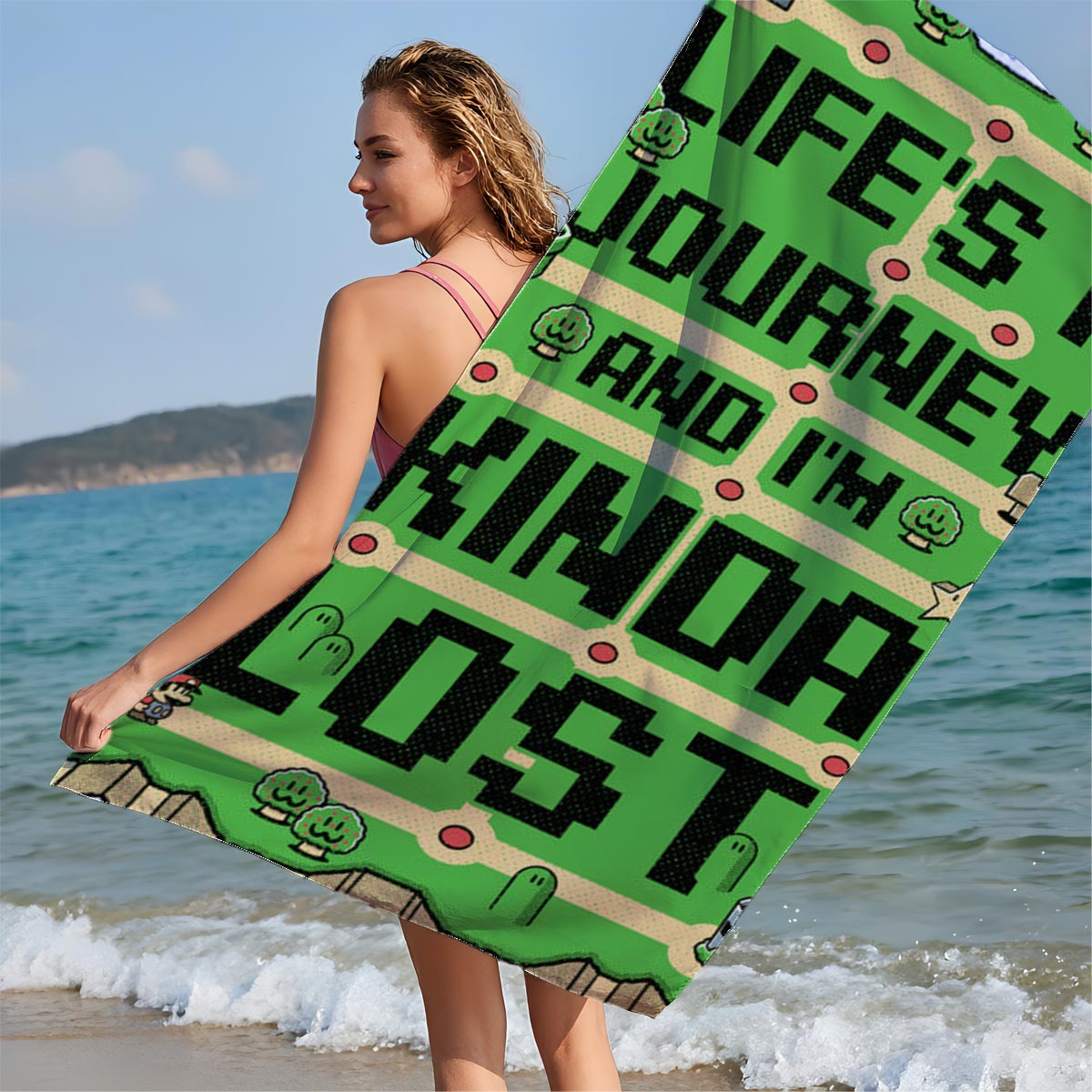 Mario's Map: Life's a Journey and I'm Kinda Lost - Beach towels