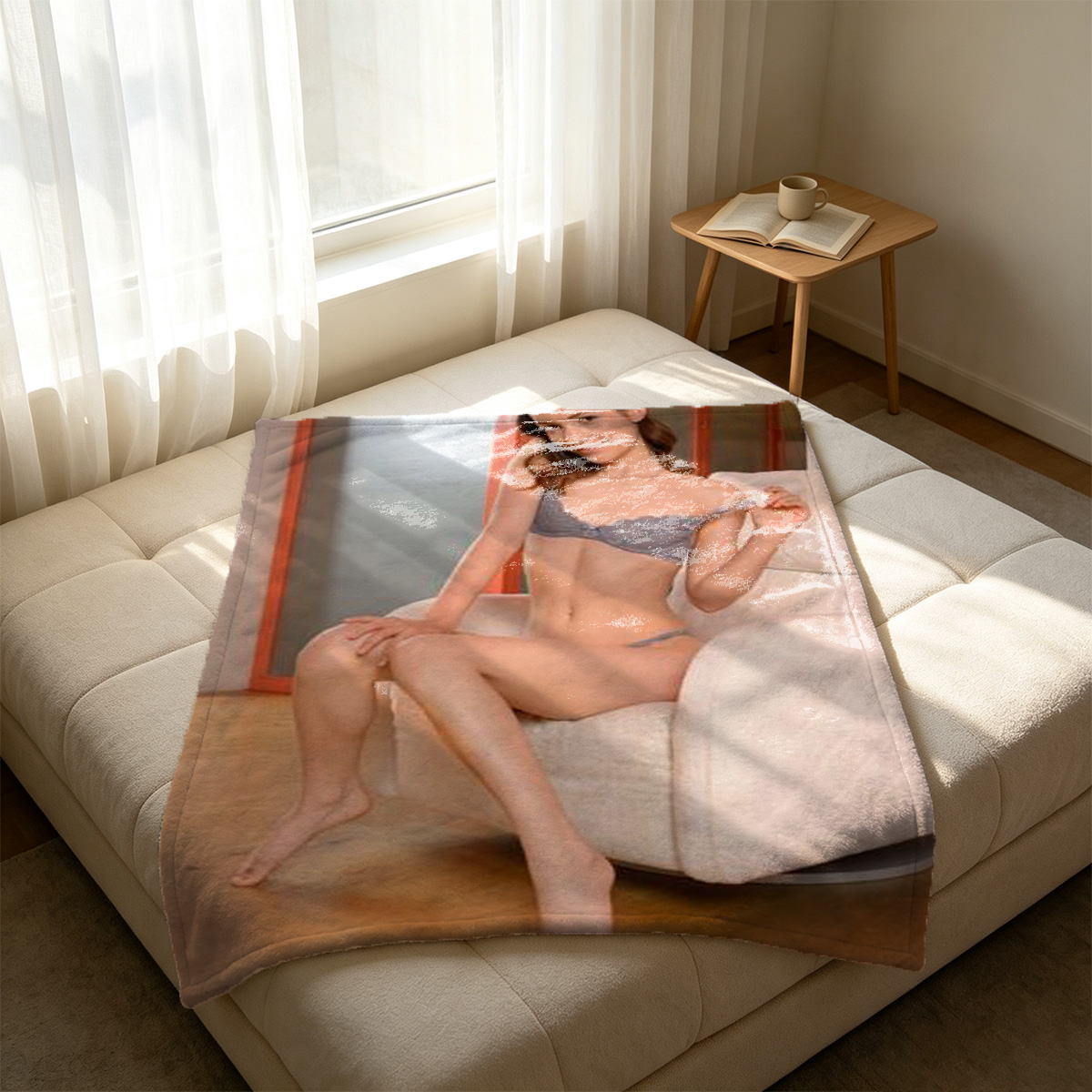 Nude Women on a Sailboat Deck - Blanket