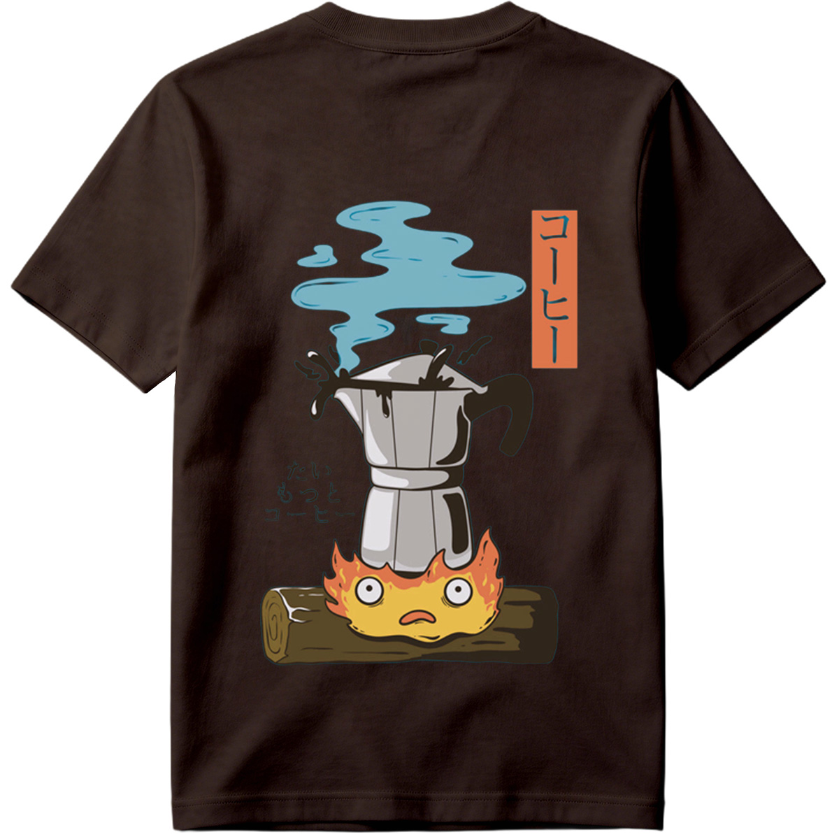 Coffee Pot and Flame Character - Tee