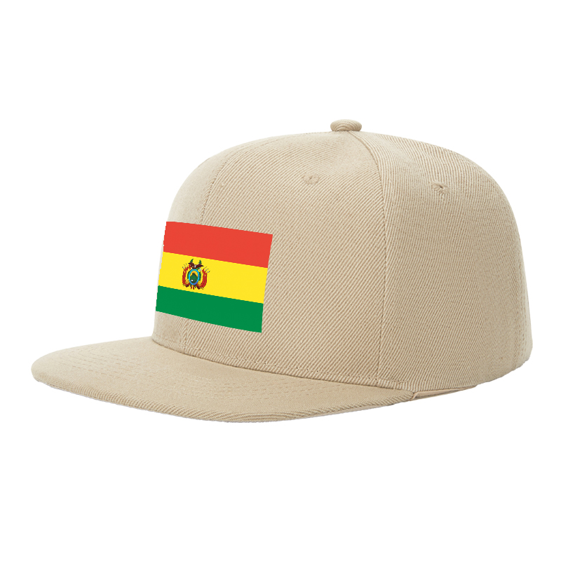 Flat Brim Baseball Cap Bolivia Flag Print Streetwear Underground Skate Style for Basketball Court Skate Park Urban Lifestyle Skaters Rappers Streetwear Enthusiasts